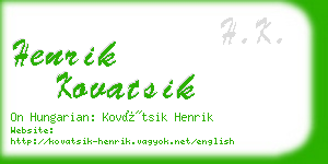 henrik kovatsik business card